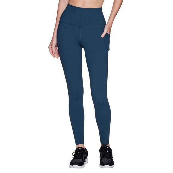 RBX Dark Teal Navy Blue Super Soft Ultra Hold Athletic Leggings - Picture 1 of 8